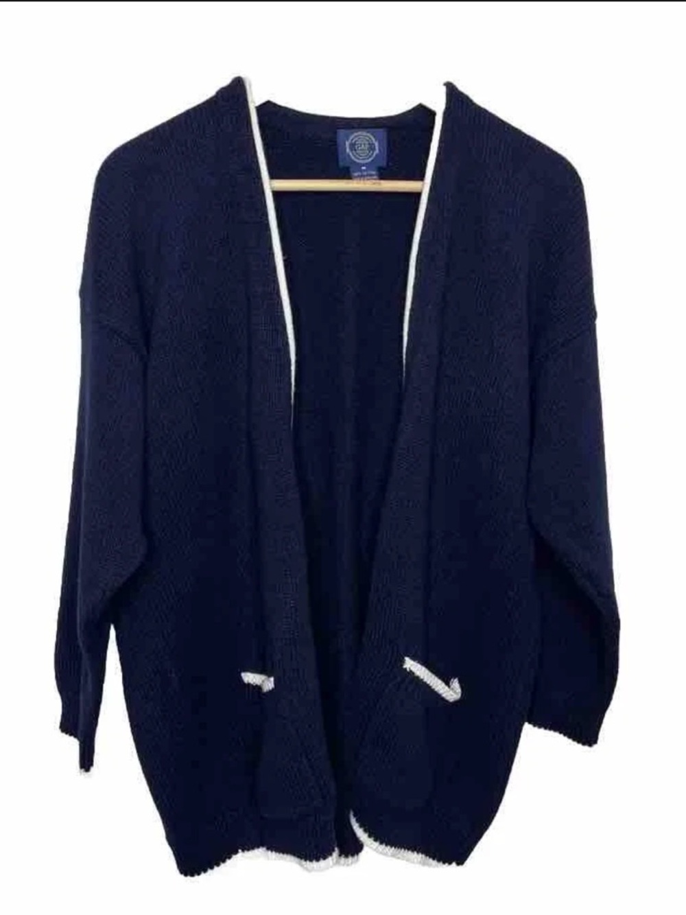 Gap Vintage Navy Cotton cardigan tennis preppy sweater